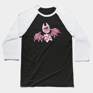 Pissed Off Pink Demon Baseball T-Shirt